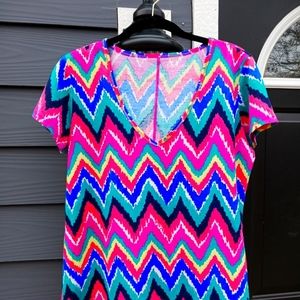 Lilly Pulitzer Large Chevron print cotton top